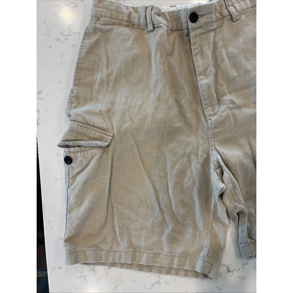 Vintage Chaps Ralph Lauren Cargo Shorts Mens 38‎ Khaki Flat Front 9